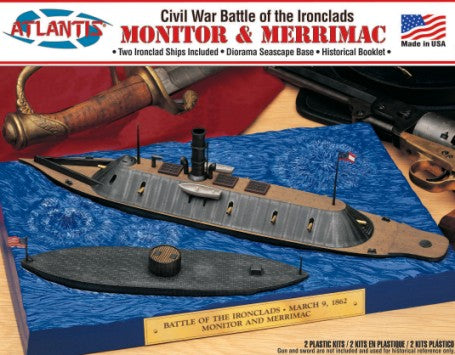 Atlantis Models L77257 Monitor and Merrimack Civil War Set Plastic Model Kit