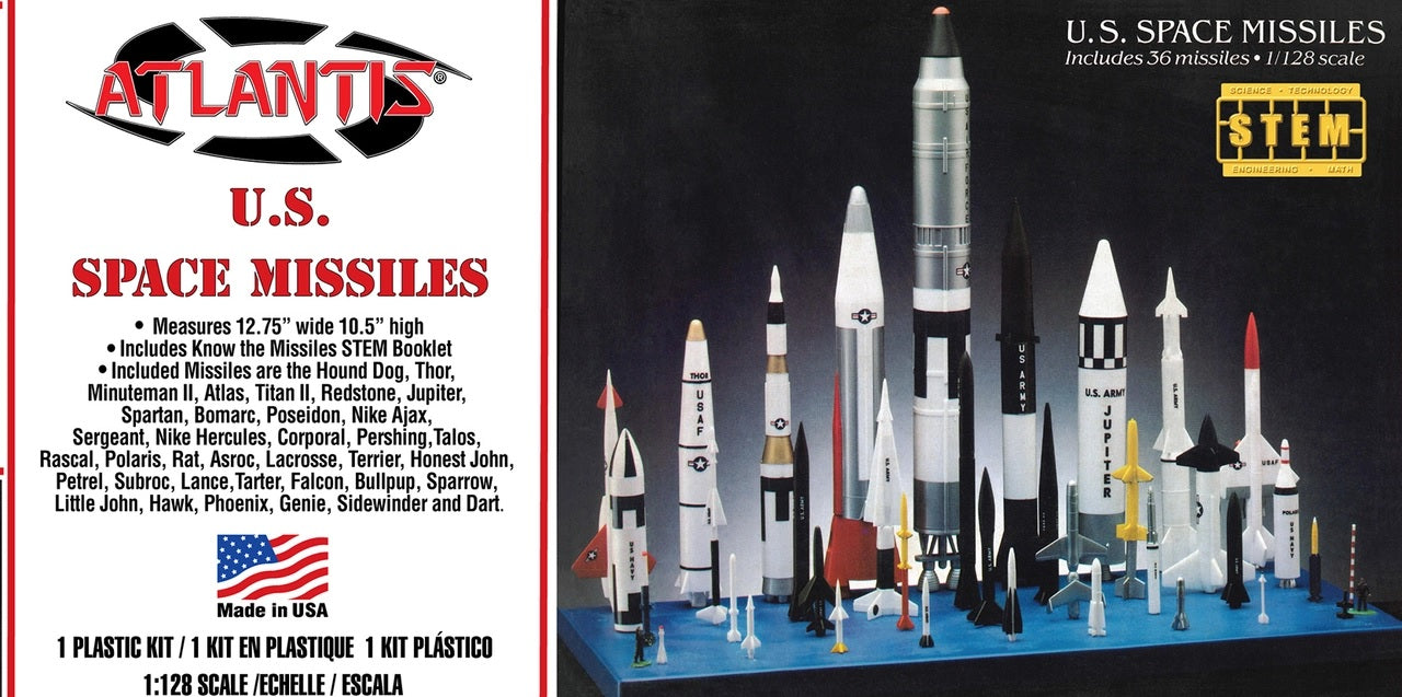 Atlantis Models M6871 1:128 U.S. Space Missles (Set of 36)