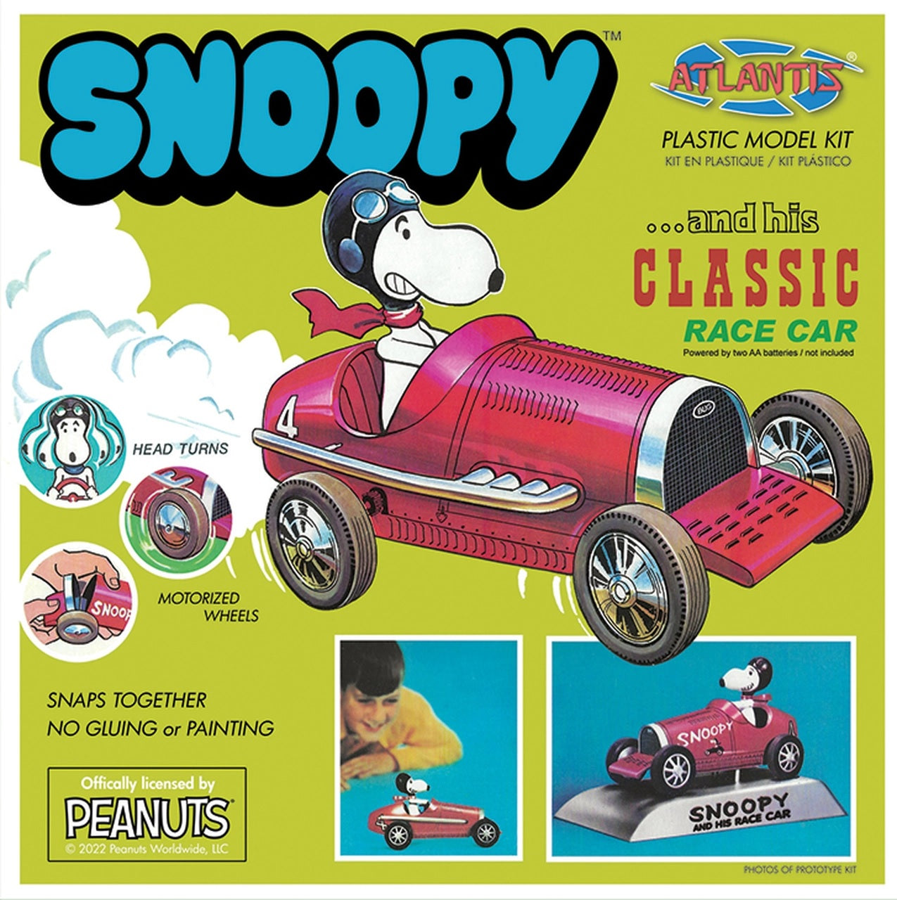 Atlantis Models M6894 Snoopy and His Classic Race Car Plastic Model Kit