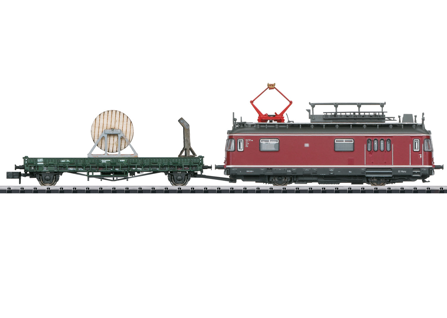 Minitrix 16992 N DB Tower Powered Rail Car with Catenary Construction Car