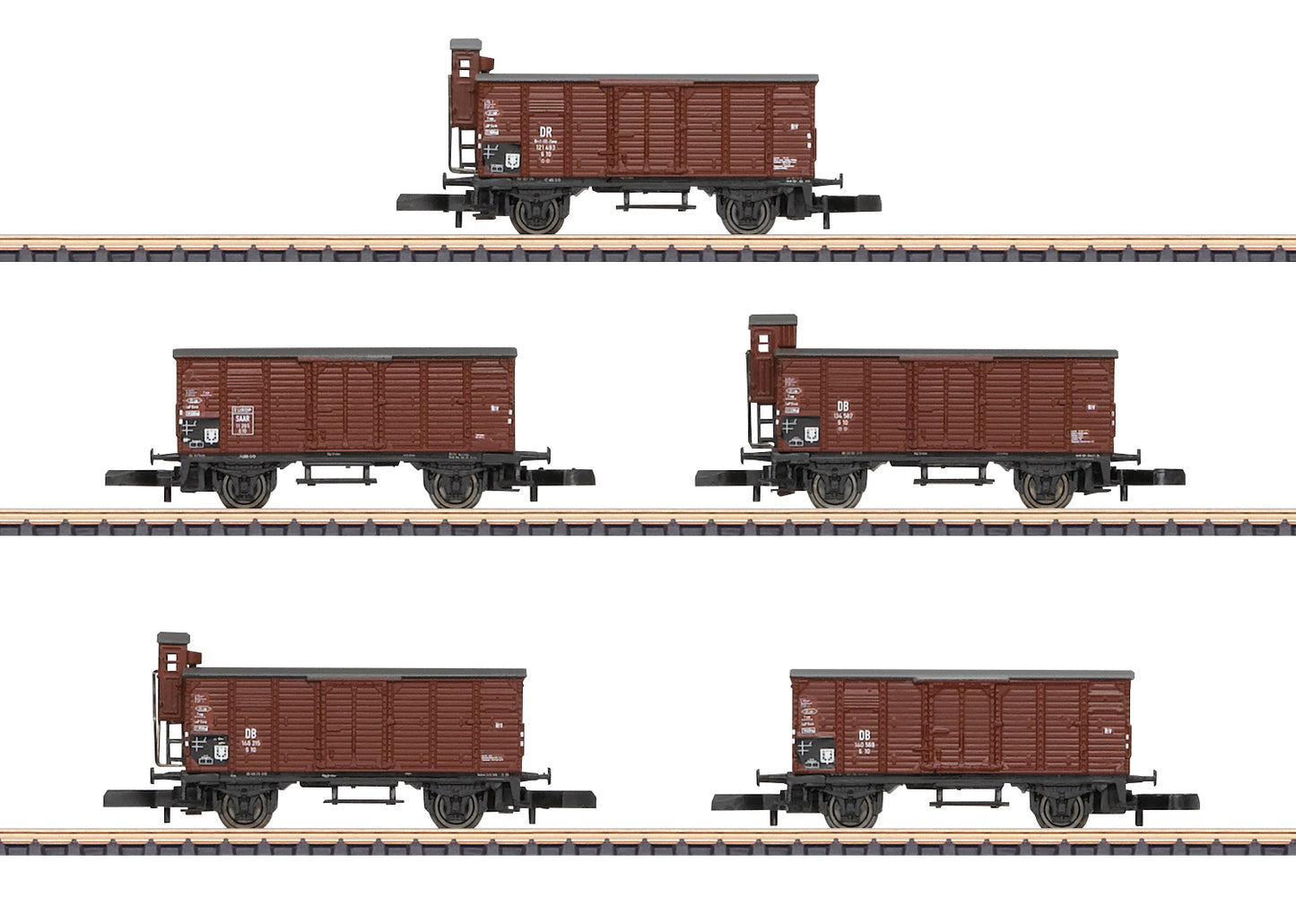 Marklin 86605 Z Saarland Railroad Type G10 Boxcar (Set of 5)