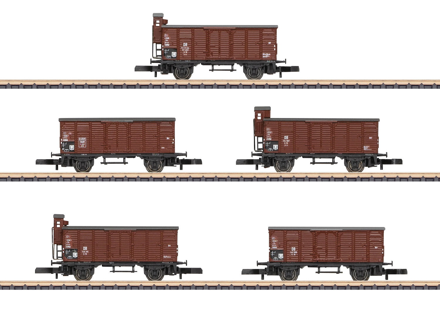 Marklin 86605 Z Saarland Railroad Type G10 Boxcar (Set of 5)