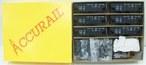 Accurail 2608 HO Chesapeake & Ohio Hopper Kit (Pack of 6)