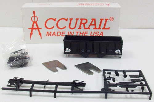 Accurail 2897 HO Panel Side Twin Hopper Kit- Data Blk