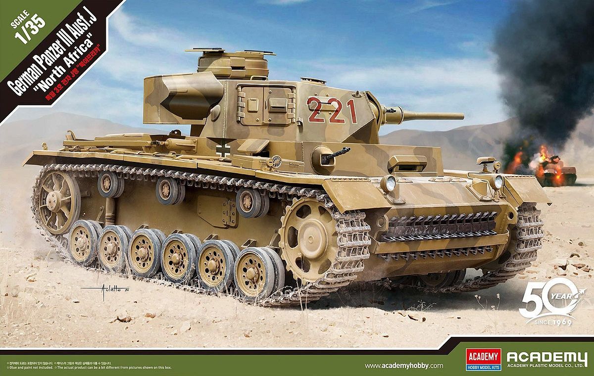 Academy 13531 1:35 Panzer III Ausf M/N German Military Tank Model Kit