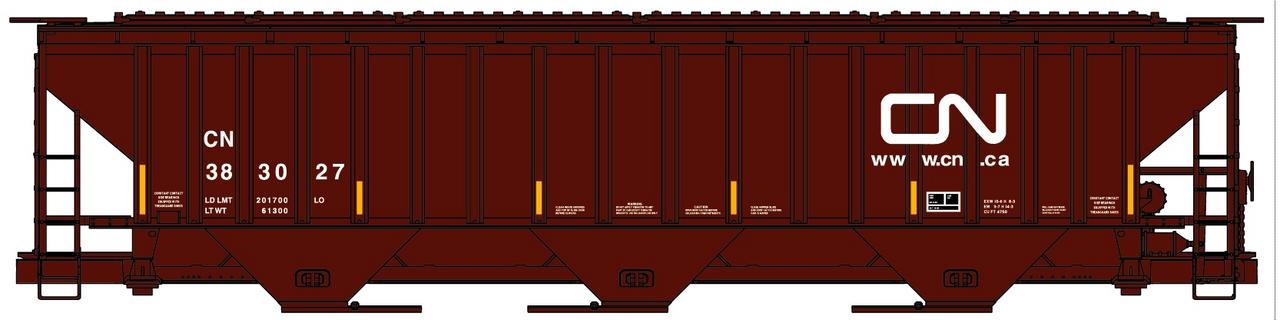 Accurail 6529 HO Canadian National 4750 3-Bay Covered Hopper with PS