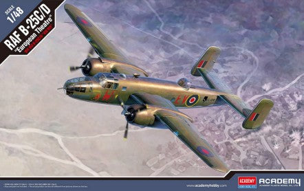 Academy 12339 1:48 RAF B-25C/D European Theatre Military Aircraft Plane Kit