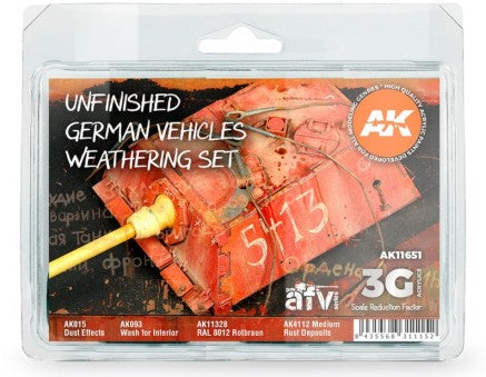 AK Interactive 11651 AFV Series: Unfinished German Vehicles (Set of 4)