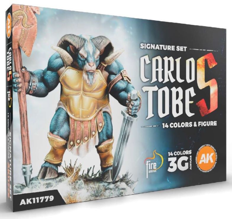 AK Interactive 11779 Carlos Tobes 3GEN Acrylic Paint with Figure (Set of 14)