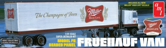 AMT 1234 1:25 Miller Beer Fruehauf 40' Semi-Trailer Plastic Model Kit