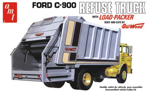 AMT 1247 1:25 Ford C-900 Gar Wood Load Packer Garbage Truck Plastic Model Kit