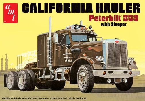 AMT 1327 1:25 Peterbilt 359 California Hauler with Sleeper Plastic Model Kit