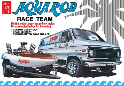AMT 1338 1:25 Aquarod Race Team Chevy Van, Race Boat & Trailer Plastic Model Kit