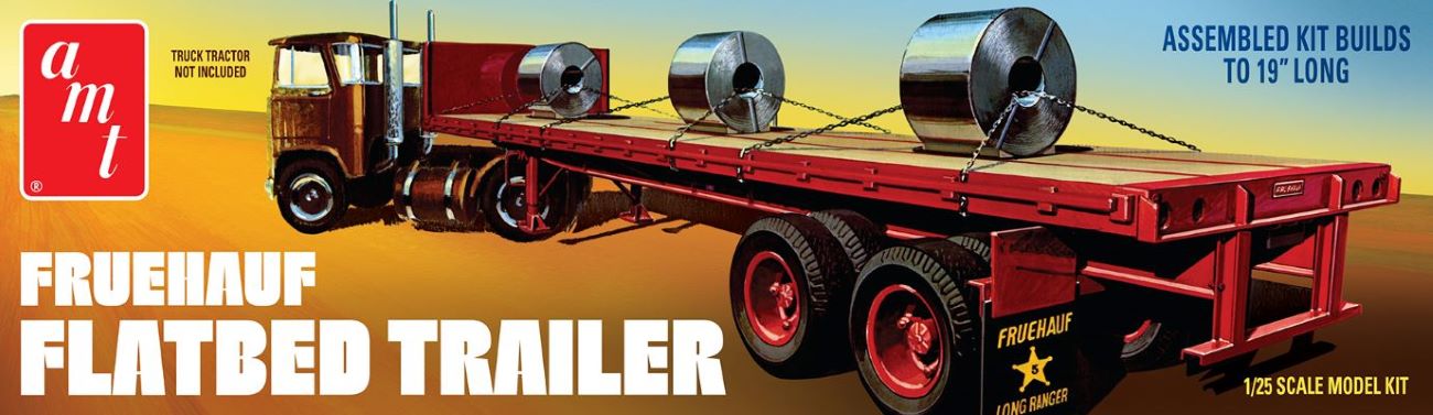 AMT 1399 1:25 Fruehauf Flatbed Trailer Plastic Model Kit
