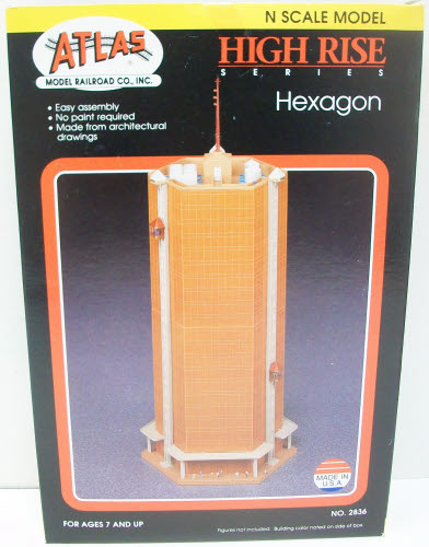 Atlas 2836 N Scale High Rise Hexagon Building Kit