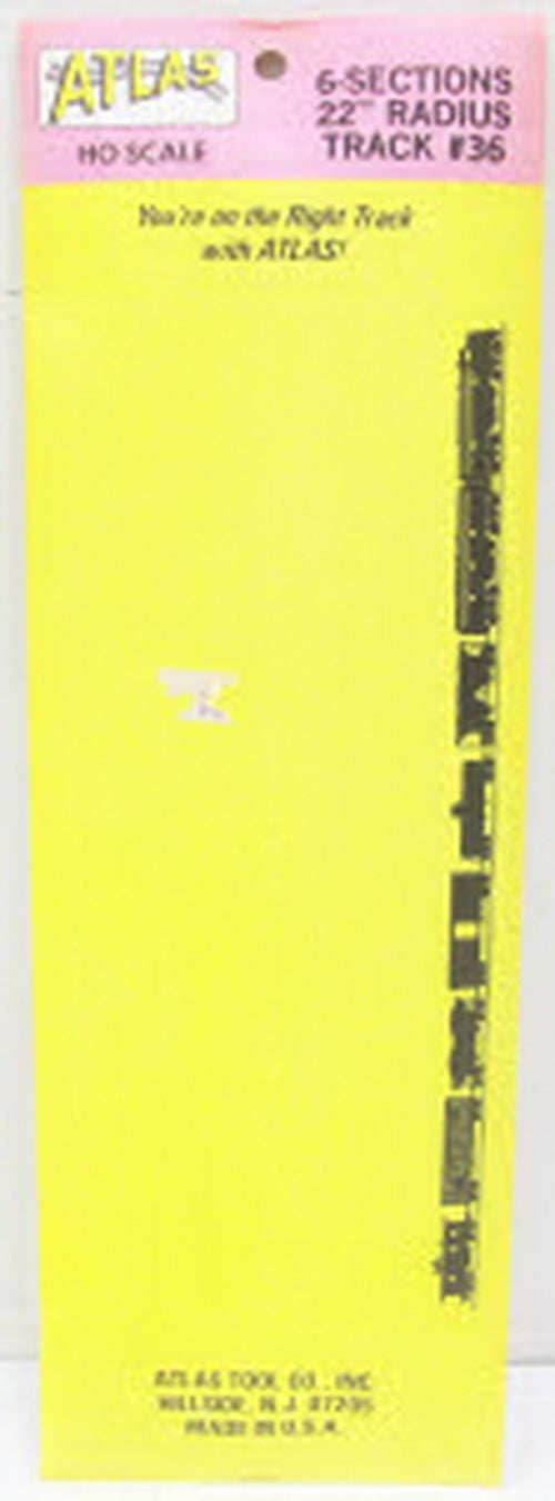 Atlas 36 HO Scale 22' Radius Curve Track (Pack of 6)