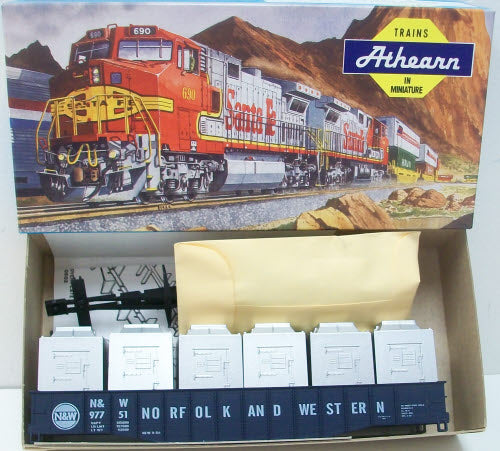 Athearn 1676 HO Norfolk & Western 50' Gondola with Frozen Food Containers Kit