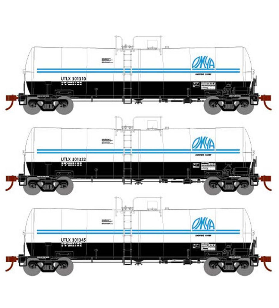 Athearn 16361 HO UTLX RTR 16,000-Gallon Clay Slurry Tank Car #1 (Set of 3)