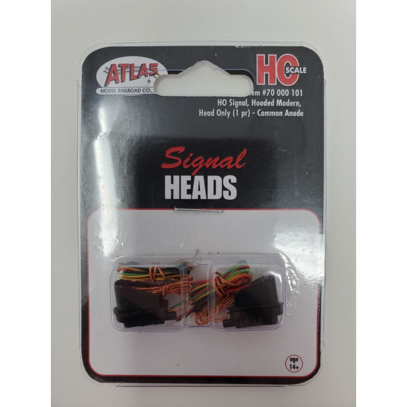 Atlas 70000101 HO Hooded Modern Signal Head (Pack of 2)