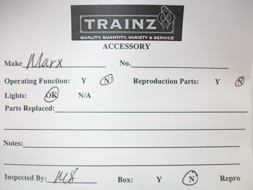 Marx 314 Vintage O Metal 