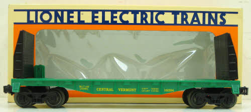 Lionel 6-16394 O Gauge Central Vermont Flatcar with Bulkhead & Stakes