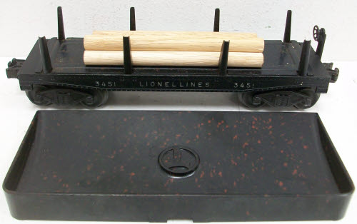 Lionel 3451 Vintage O Lionel Lines Operating Log Dump Car w/Logs