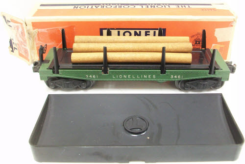 Lionel 3461 Vintage O Lionel Lines Green Operating Log Dump Car