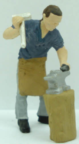 Arttista 1186 O Scale Blacksmith With Anvil Pewter Hand Painted Figure