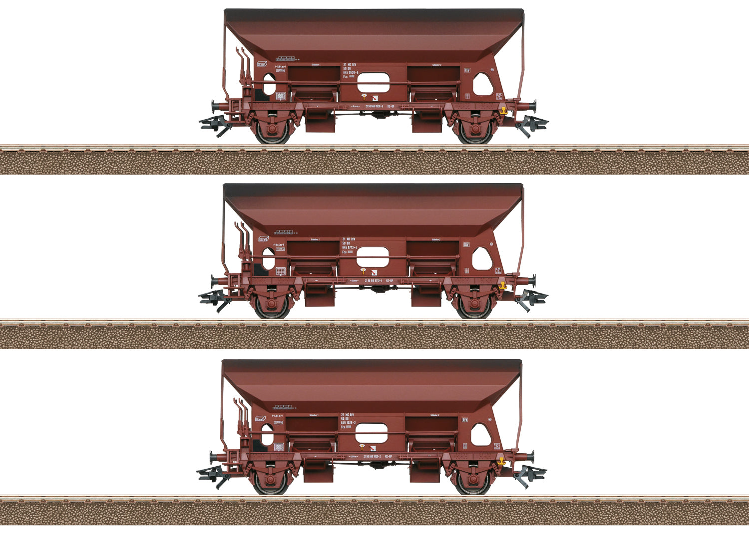 Trix 24123 HO German State Railroad Era IV Type Fcs 6450 Dump Car (Set of 3)