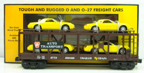MTH 30-76268 O Gauge Auto Flatcar w/4 Thunderbirds