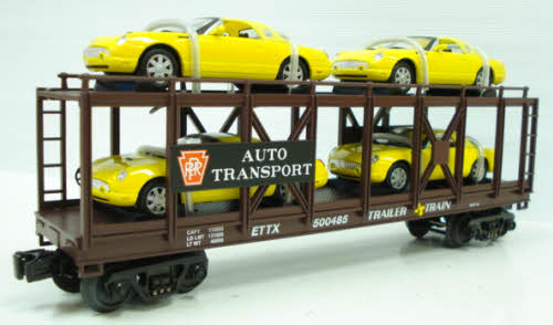 MTH 30-76268 O Gauge Auto Flatcar w/4 Thunderbirds