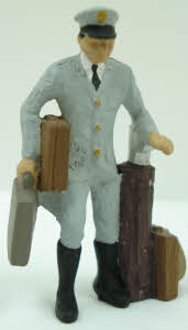 Arttista 1357 O Pewter Chauffer With Bags Hand Painted Pewter Figure