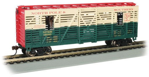 Bachmann 19709 HO North Pole and Southern 40' Animated Stock Car #12040