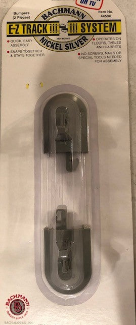 Bachmann 44590 HO Nickel Silver E-Z Track Bumpers (Pack of 2)