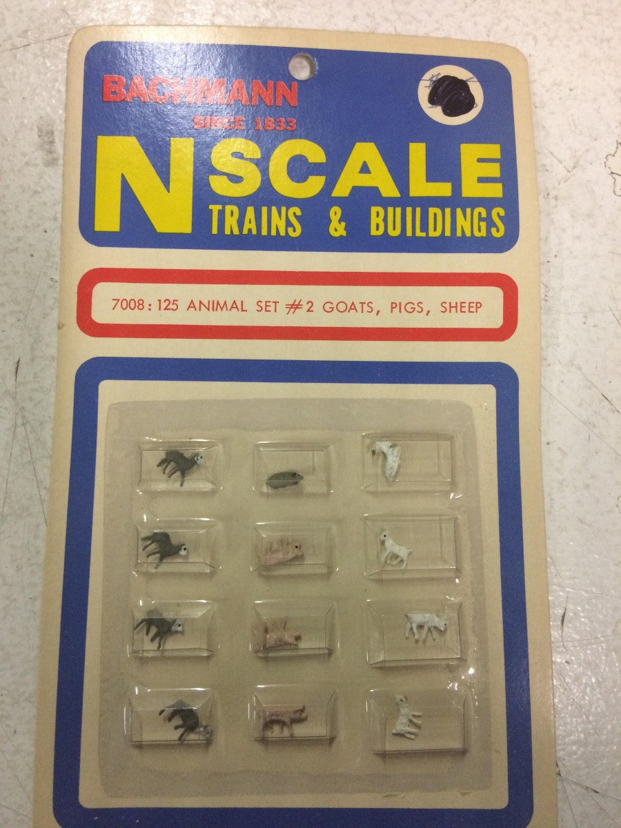 Bachmann 7008 N Scale Animal Set #2 Goats, Pigs, Sheep