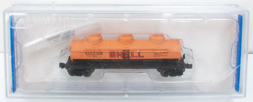 Bachmann 70184 N Scale Shell Oil 40' 3-Dome Tank Car #1245