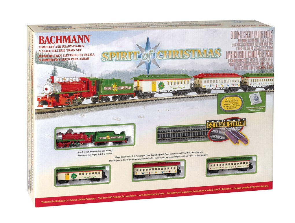 Bachmann 24017 Spirit Of Christmas N Gauge Steam Starter Freight Train Set