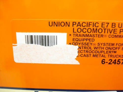 Lionel 6-24578 O Gauge Union Pacific E7 B-Unit Powered Diesel Locomotive #988B