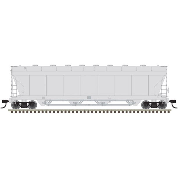 Atlas 20003755 HO Undecorated RTR Pressureaide Centerflow Covered Hopper