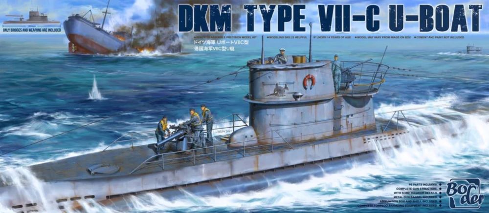 Border Model BS-001 1:35 DKM Type VII-C U-Boat Plastic Model Kit