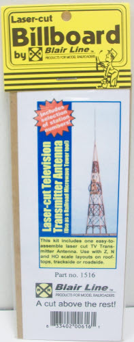 Blair Line 1516 HO TV Broadcast Tower Lasercut Kit