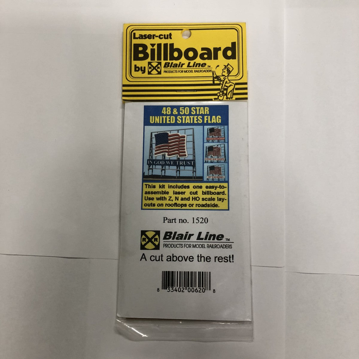 Blair Line 1520 Z / N & HO 48 & 50 Star United States Flag Laser Cut Wood Kit