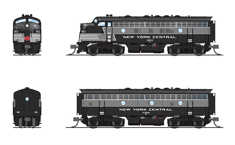 Broadway Limited 7757 N NYC EMD F7 A/B Diesel Loco Sound/DC/DCC #1653/#2425