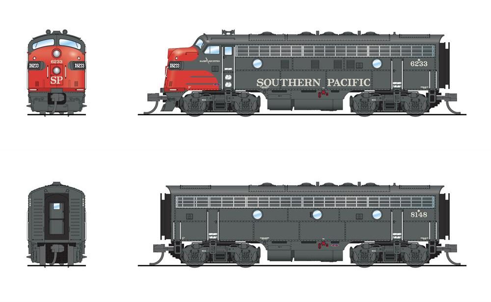 Broadway Limited 7760 N SP EMD F7 A/B Diesel Locomotive Sound/DC/DCC #6233/#8148
