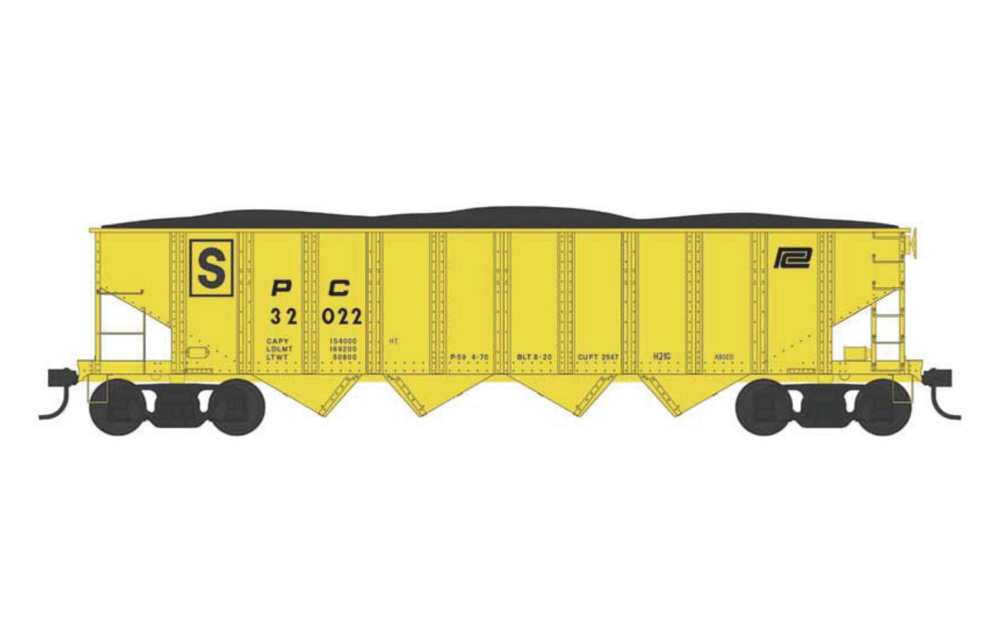 Bowser 43010 HO Penn Central MOW Yellow H21G Hopper #32022