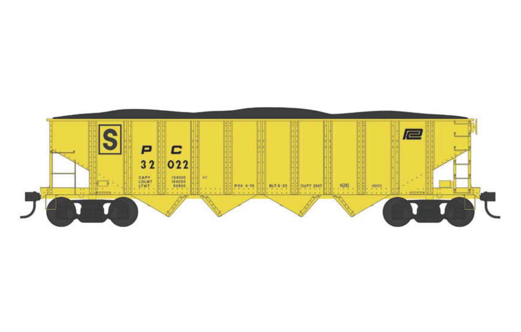 Bowser 43010 HO Penn Central MOW Yellow H21G Hopper #32022