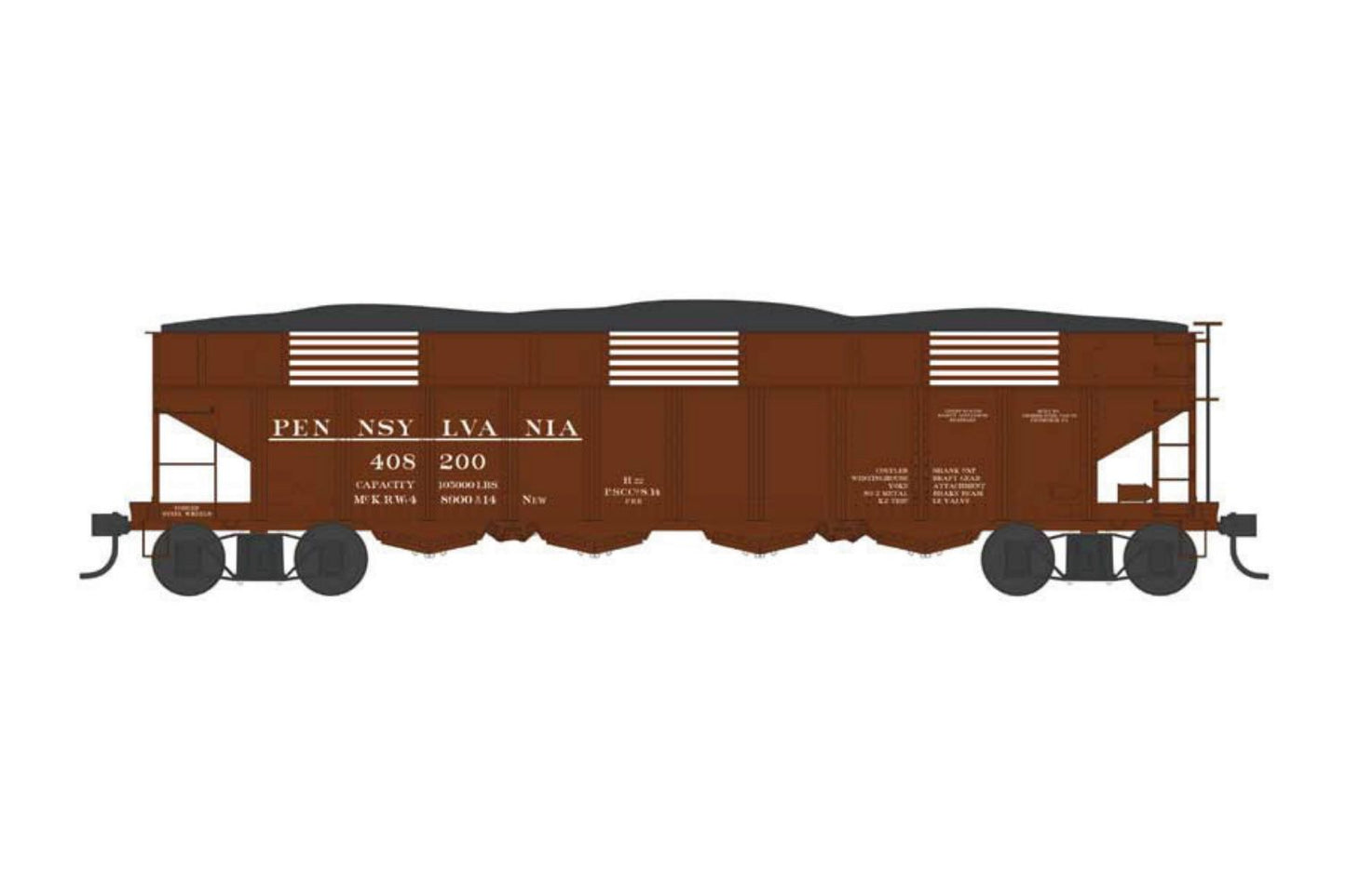 Bowser 43046 HO Pennsylvania Early Lettering H22 Hopper #408200