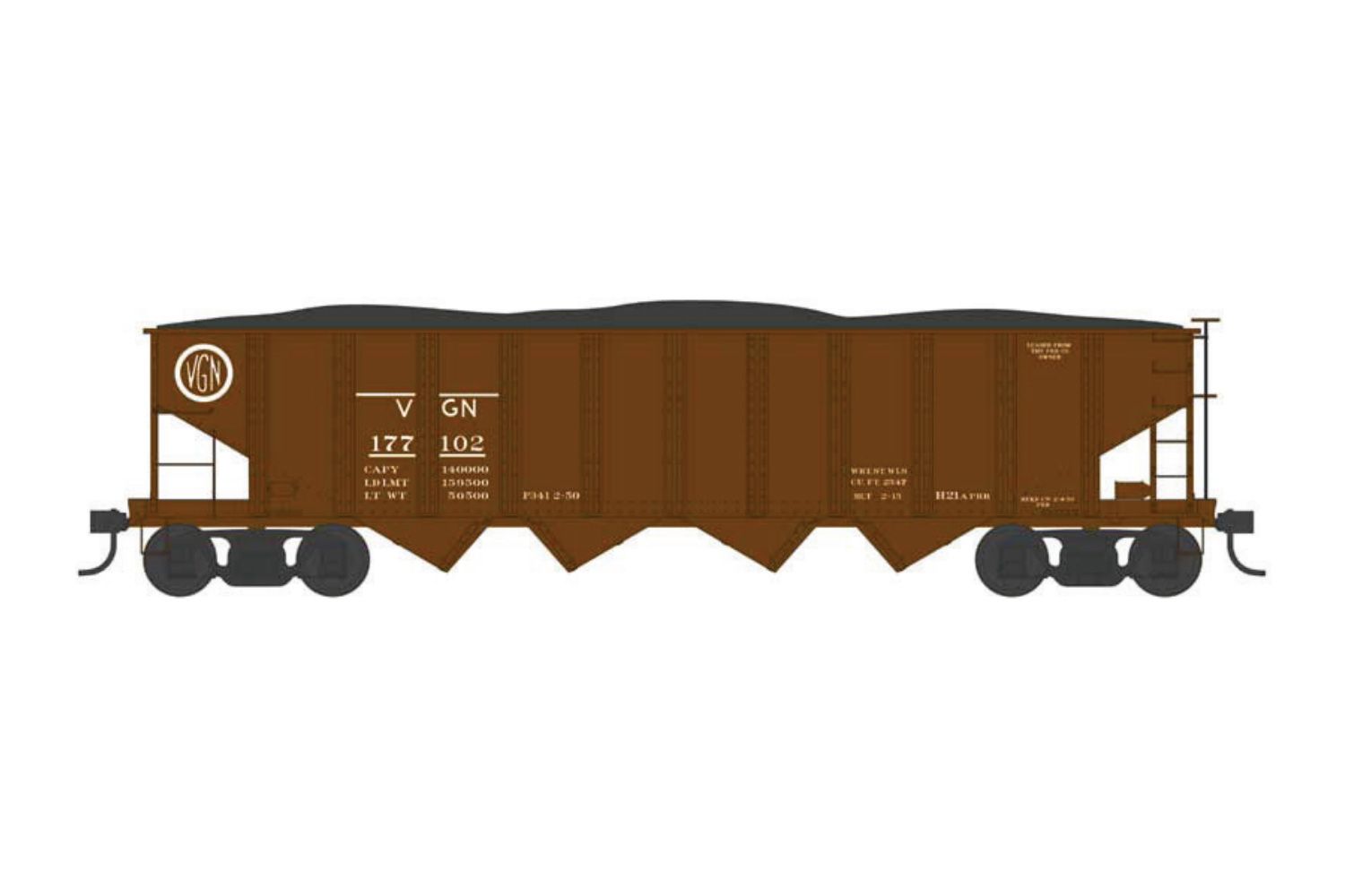 Bowser 43064 HO Virginian RY H21a Hopper #177102