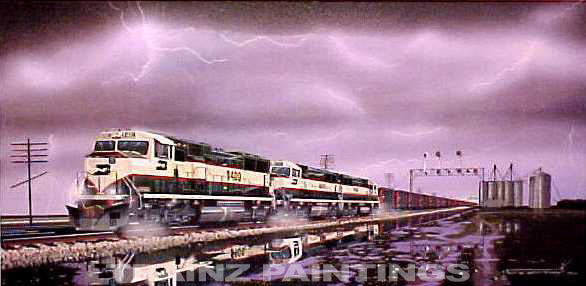 Robert West 77 BN 'Burlington Thunder' Railroad Art Print - Signed & Numbered