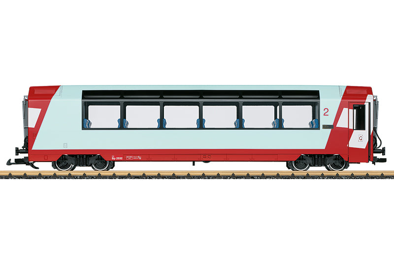 LGB 33671 G Scale Rhaetian Railroad 2nd Class Panorama Car